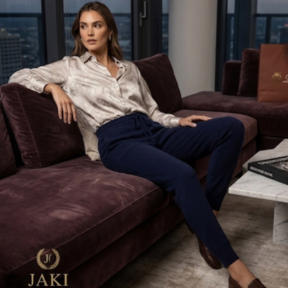 Jaki London Navy knit lounge pants size Large